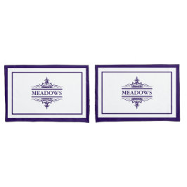 Monogram Classic Navy Blue und White Pillowcase Kissenbezug