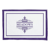 Monogram Classic Navy Blue und White Pillowcase Kissenbezug (Vorderseite-Links)