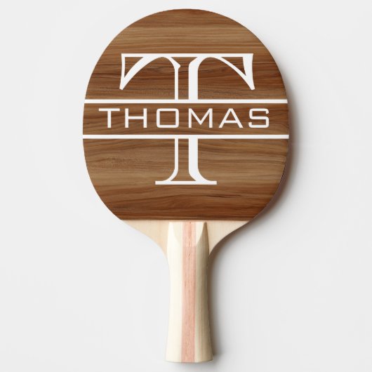 Monogram Classic Personalisiert Wood Tischtennis Schläger (Vorderseite)