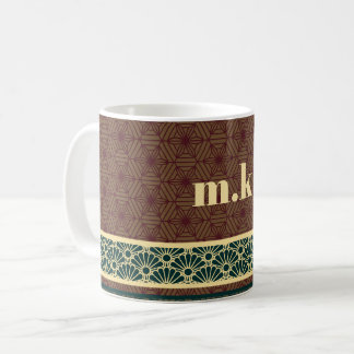 Monogram Classic Red Green Kikkou Muster Kaffeetasse