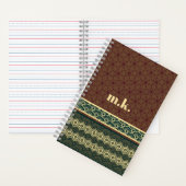 Monogram Classic Red Green Kikkou Muster Notizblock (Innen)