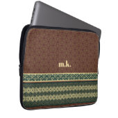 Monogram Classic Red Green Kikkou Pattern Laptopschutzhülle (Vorne Rechts)