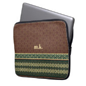 Monogram Classic Red Green Kikkou Pattern Laptopschutzhülle (Vorderseite Links)