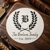 Monogram Classic Round Stickers, kundenspezifische Runder Aufkleber