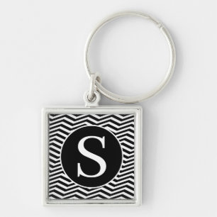 Monogram Classic Serif RF Zickzack Black Schlüsselanhänger