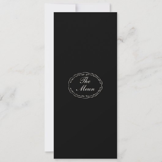 Monogram Classic Wedding Classic Long Menu Card Einladung (Rückseite)