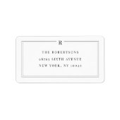 Monogram Classic Wedding Return Address Label Adressaufkleber (Vorne)