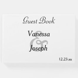 Monogram Classic White Black Wedding Gästebuch