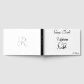 Monogram Classic White Black Wedding Gästebuch (Voll)