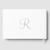 Monogram Classic White Black Wedding Gästebuch (Rückseite)