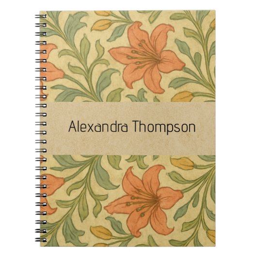 Monogram classic William Morris Rustic vintage Notizblock (Vorderseite)