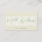 Monogram CLEANING SERVICE modern script Visitenkarte (Vorderseite)
