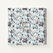 Monogram Clematis Blue Flowers Notizblock (Rückseite)