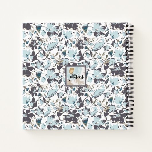 Monogram Clematis Blue Flowers Notizblock (Rückseite)