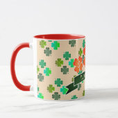 Monogram Clover Kleeblatt Pattern auf LICHT ORANGE Tasse (Links)