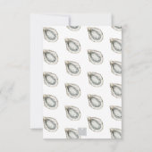 Monogram Coastal Blue Bow Oyster Dankeskarte (Rückseite)