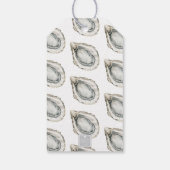 Monogram Coastal Blue Bow Oyster Geschenkanhänger (Rückseite)