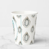 Monogram Coastal Blue Bow Oyster Pappbecher (Links)