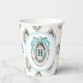 Monogram Coastal Blue Bow Oyster Pappbecher (Vorderseite)