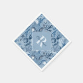 Monogram Coastal Blue Ocean Serviette (Ecke)
