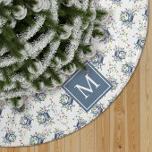 Monogram Coastal Crab Christmas Lights Polyester Weihnachtsbaumdecke