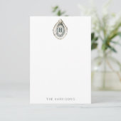 Monogram Coastal Oyster Dankeskarte (Stehend Vorderseite)