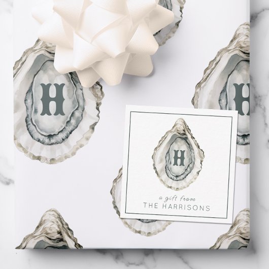 Monogram Coastal Oyster Mitteilungskarte