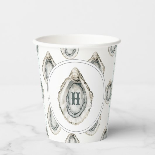Monogram Coastal Oyster Pappbecher (Vorderseite)