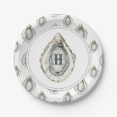 Monogram Coastal Oyster Pappteller (Vorderseite)