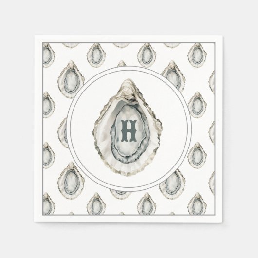 Monogram Coastal Oyster Serviette (Vorderseite)