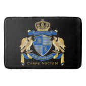 Monogram Coat of Arms Blue Gold Eagle Crown Emblem Badematte (Vorderseite)