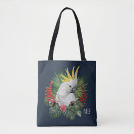 Monogram Cockatoo Bird Tropical Blume Stilvoll Tasche