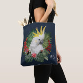 Monogram Cockatoo Bird Tropical Blume Stilvoll Tasche (Von Nahem)