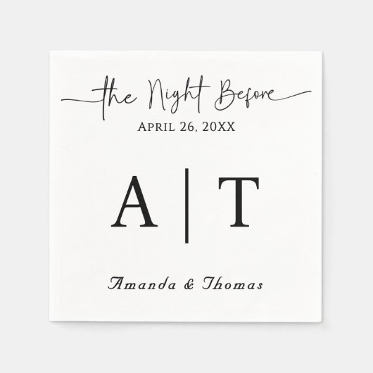 Monogram Cocktail Paper Napkin Serviette (Vorderseite)