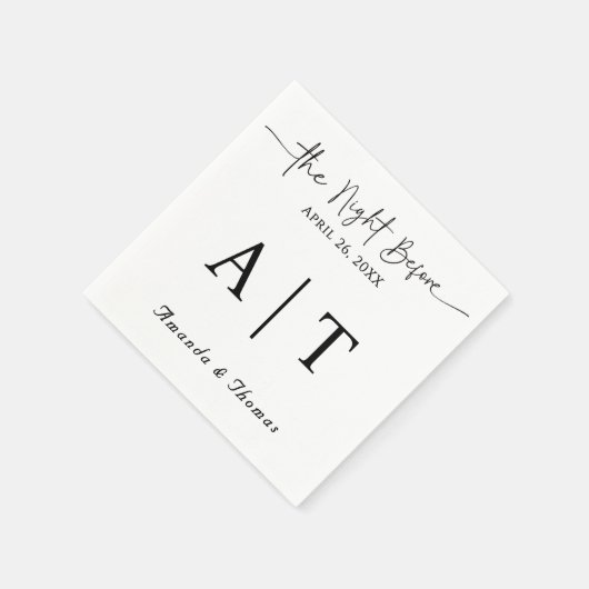 Monogram Cocktail Paper Napkin Serviette (Ecke)