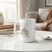 Monogram Coffee and Books Floral  Kaffeetasse