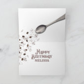 Monogram Coffee Latte Art | Happy Birthday Karte (Innenseite)