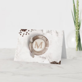 Monogram Coffee Latte Art | Happy Birthday Karte