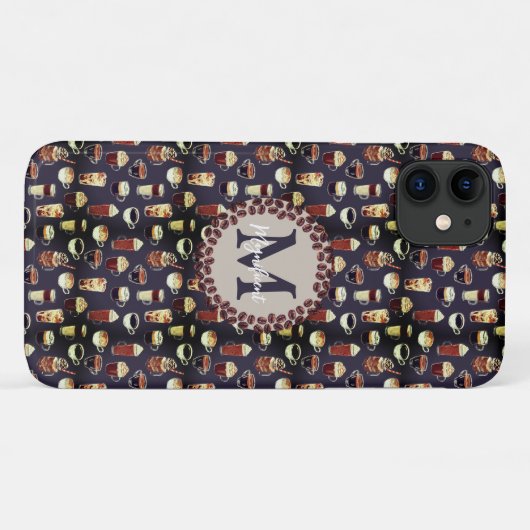 Monogram Coffee Lover Case-Mate iPhone Hülle (Rückseite (Horizontal))