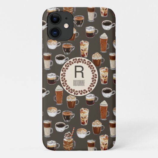 Monogram Coffee Lover Case-Mate iPhone Hülle (Rückseite)