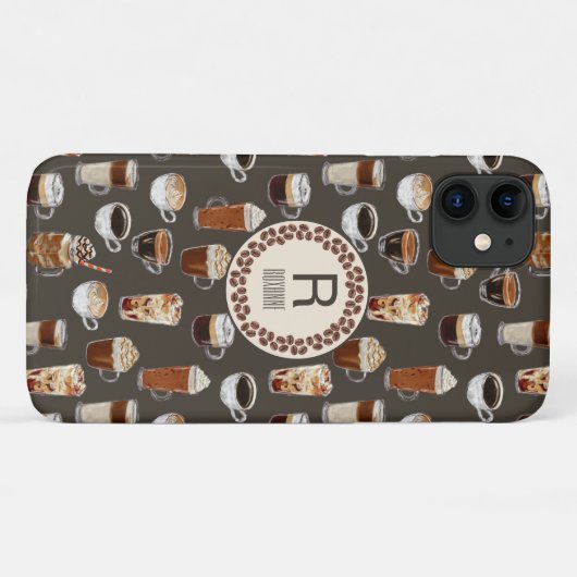 Monogram Coffee Lover Case-Mate iPhone Hülle (Rückseite (Horizontal))