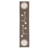 Monogram Coffee Lover Dark Brown Kurzer Tischläufer (Vorderseite)