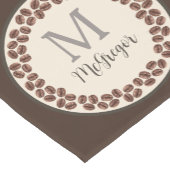 Monogram Coffee Lover Dark Brown Kurzer Tischläufer (Ecke)