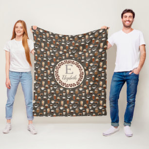 Monogram Coffee Lover Fall Fleecedecke