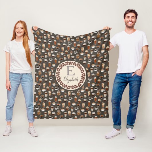 Monogram Coffee Lover Fall Fleecedecke (Beispiel)