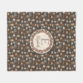 Monogram Coffee Lover Fall Fleecedecke (Vorderseite (Horizontal))