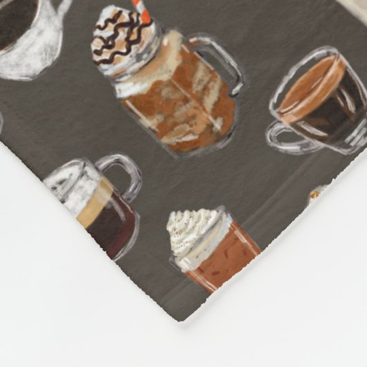 Monogram Coffee Lover Fall Fleecedecke (Ecke)