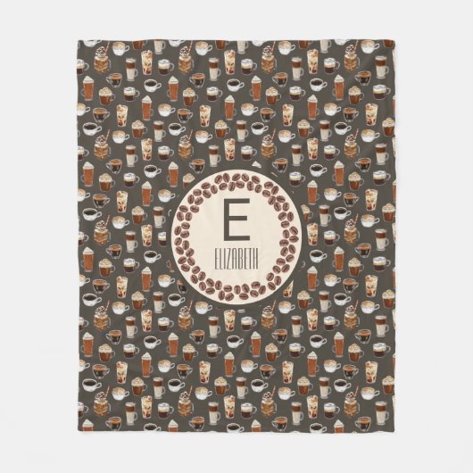Monogram Coffee Lover Fleecedecke (Vorderseite)
