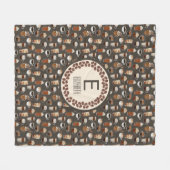 Monogram Coffee Lover Fleecedecke (Vorderseite (Horizontal))