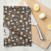 Monogram Coffee Lover Geschirrtuch (Viertel Falte)